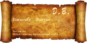 Dancsó Barna névjegykártya